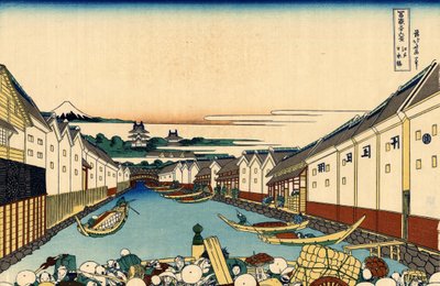 Nihonbashi Bridge in Edo by Katsushika Hokusai